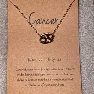 Gold Cancer Zodiac Sign Necklace